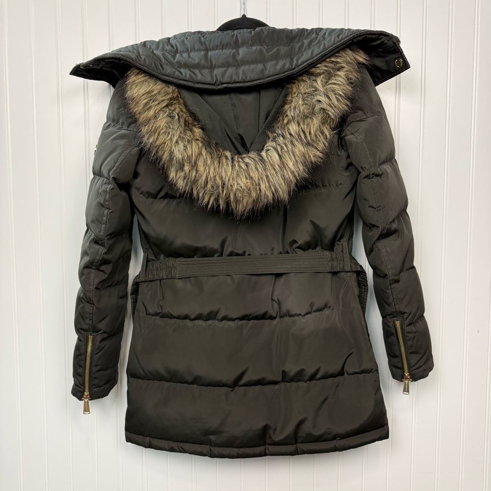 Michael Kors XS Olive Green Belted Puffer Coat w/ Gold Hardware - Picture 10 of 10